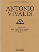 Concerto RV 813 Violin and String in Five Parts Based on Critic by Vivaldi Antonio Lucio for Score