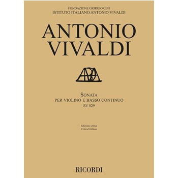 Sonata for Violin and Basso Continuo, RV 829 - Critical Edition $19.99 Subscriber price