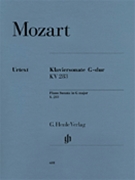 Sonata K283 G Major by Mozart Wolfgang Amadeus for Piano