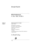 Concerto for Piano (Harpsichord) and Orchestra G Major Hob.XVIII:4 by Haydn Joseph for