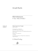 Concerto for Piano (Harpsichord) and Orchestra F Major Hob.XVIII:3 by Haydn Joseph for