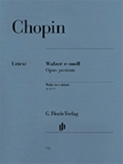 Waltz Opus Post E Minor by Chopin Frederic for Piano
