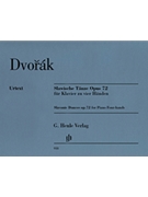 Slavonic Dances Opus 72 by Dvorak Antonin for 1 Piano 4 Hands