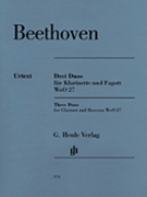 3 Duos For Clarinet & Bassoon Woo 27 by Beethoven Ludwig van - Voss Egon - for Woodwind Duet