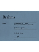 Symphonies No 1 & 2 by Brahms Johannes for 1 Piano 4 Hands