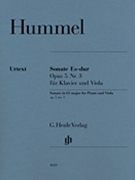 Sonata For Piano & Viola In E-flat Major by Hummel Johann Nepomuk - Herttrich Ernst - for Viola and Piano