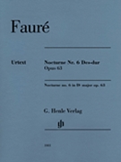 Nocturne No. 6 D-Flat Major Op. 63 by Faure Gabriel for Piano