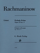 Prelude D Major Op. 23 No. 4 Piano Solo by Rachmaninoff Sergei for Piano