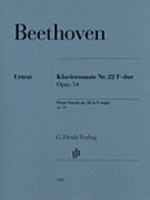 Piano Sonata No 22 in F Major Opus 54 by Beethoven Ludwig van for Piano