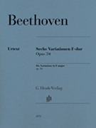 Six Variations in F Major Op. 34 by Beethoven Ludwig van for Piano