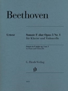 Cello Sonata F Major Op. 5 No. 1 by Beethoven Ludwig van for Cello Part and Piano Score