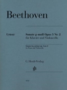 Cello Sonata G Minor Op. 5 No. 2 by Beethoven Ludwig van for Cello Part and Piano Score