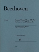 Cello Sonata C Major Op. 102 No. 1 by Beethoven Ludwig van for Cello Part and Piano Score