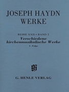 Verschiedene kirchenmusikalische Werke 1. Folge by Haydn Joseph for