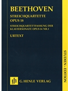String Quartets Op. 18 and String Quartet Version of the Piano Sonata Op. 14 by Beethoven Ludwig van for Study Score