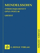 String Quartet Opus Post 80 by Mendelssohn Felix for Mini Score