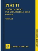 12 Capricci Op. 25 for ViolonCello by Piatti Alfredo for Score Only
