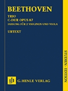 Trio In C Major Opus 87 by Beethoven Ludwig van for Study Score