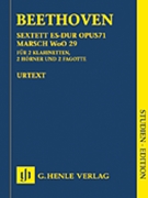 Sextet In E-fl Maj Opus 71 & March - Study Score Only by Beethoven Ludwig van - Voss Egon - Score for Woodwind Sextet
