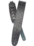 Planet Waves Embossed Leather Guitar Strap Black by for