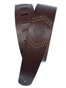 Planet Waves Embossed Studs Leather Guitar Strap Brown by for