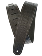 Planet Waves Basket Weave Embossed Leather Guitar Strap Black by for