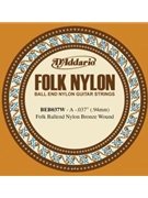 D'Addario BEB037W Folk Nylon Guitar Single String Bronze Wound Ball End .037 by for