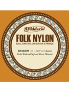 D'Addario BES045W Folk Nylon Guitar Single String Silver Wound Ball End .045 by for