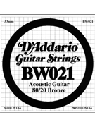 D'Addario BW021 Bronze Wound Acoustic Guitar Single String .021 by for