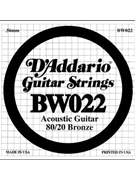 D'Addario BW022 Bronze Wound Acoustic Guitar Single String .022 by for