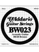 D'Addario BW023 Bronze Wound Acoustic Guitar Single String .023 by for