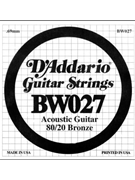 D'Addario BW027 Bronze Wound Acoustic Guitar Single String .027 by for
