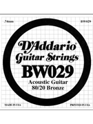 D'Addario BW029 Bronze Wound Acoustic Guitar Single String .029 by for