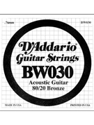 D'Addario BW030 Bronze Wound Acoustic Guitar Single String .030 by for