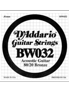 D'Addario BW032 Bronze Wound Acoustic Guitar Single String .032 by for