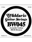D'Addario BW045 Bronze Wound Acoustic Guitar Single String .045 by for