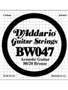 D'Addario BW047 Bronze Wound Acoustic Guitar Single String .047 by for