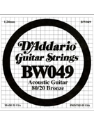 D'Addario BW049 Bronze Wound Acoustic Guitar Single String .049 by for