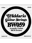 D'Addario BW059 Bronze Wound Acoustic Guitar Single String .059 by for