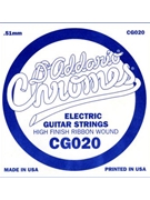 D'Addario CG020 Flat Wound Electric Guitar Single String .020 by for