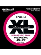 D'Addario ECB81-5 5-String Bass Guitar Strings Light 45-132 Long Scale by for