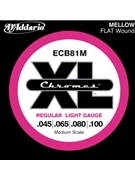 D'Addario ECB81M Chromes Bass Guitar Strings Light 45-100 Medium Scale by for