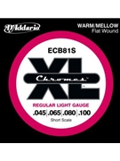 D'Addario ECB81S Chromes Bass Guitar Strings Light 45-100 Short Scale by for
