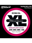 D'Addario ECB81SL Chromes Bass Guitar Strings Light 45-100 Super Long Scale by for