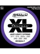 String--guitar D'addario Chromes - Jazz Light/7-string - Nickel/flat for Guitar Str