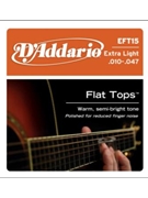 D'Addario EFT15 Flat Tops Phosphor Bronze Acoustic Guitar Strings Extra Light 10-47 by for