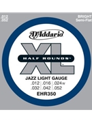 D'Addario EHR350 Half Round Electric Guitar Strings Jazz Light 12-52 by for