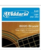 String--guitar D'addario 80/20 - Light Gauge Ej11 - Bronze Wound Acousti for Guitar Str