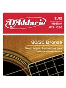 String--guitar D'addario 80/20 - Medium Gauge Ej12 - Bronze Wound Acousti for Guitar Str