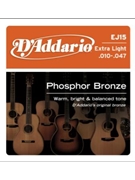 String--guitar D'addario Phosphor Bronz - X-light EJ15 - Bronze Wound Acousti for Guitar Str